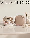 VLANDO Small Makeup Bag for Women Girls, Mini Makeup Bag Pouch for Purse,Waterproof Cosmetic Bag with Wide-Opening Zipper, Portable Travel Makeup Bag Toiletry Bag,Travel Essentials,Toffee