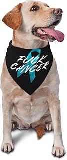 Ovarian Cancer Warrior Aweareness Ribbon Triangle Dog Bandana Scarf Accessories for Pet Bibs
