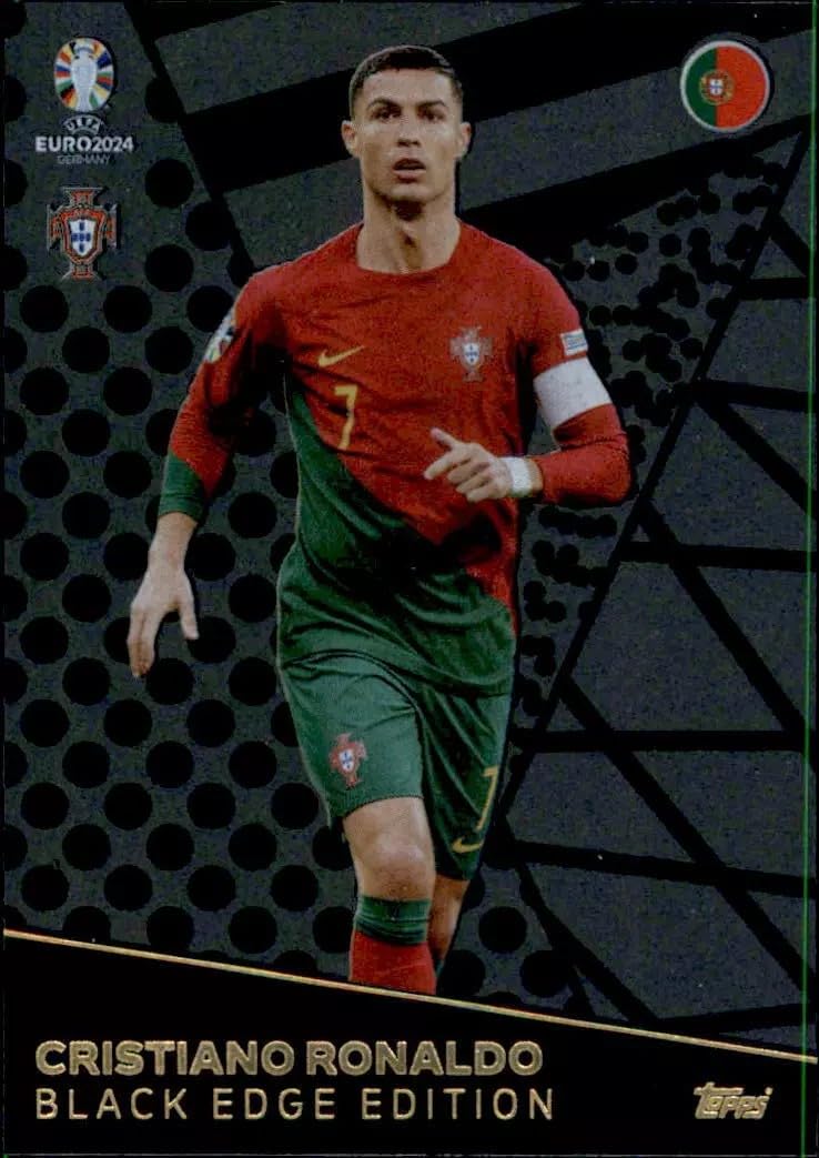 Match Attax Euro 2024 Cristiano Ronaldo Black Edge Edition BE 7 Trading Card