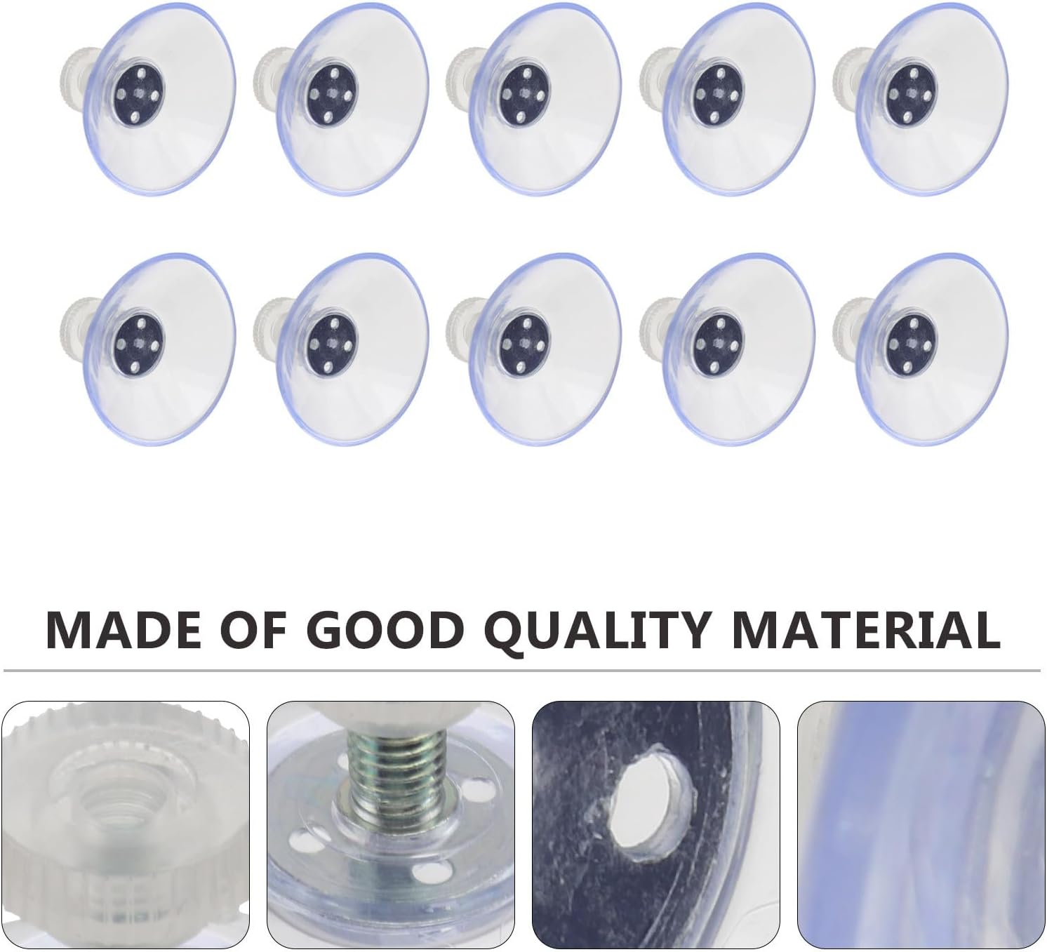 Glass Screw Suction Cups 10Pcs Full Heavy Duty Manual Tightening Suckers with Press Cap Nuts for Home Storage and Organization