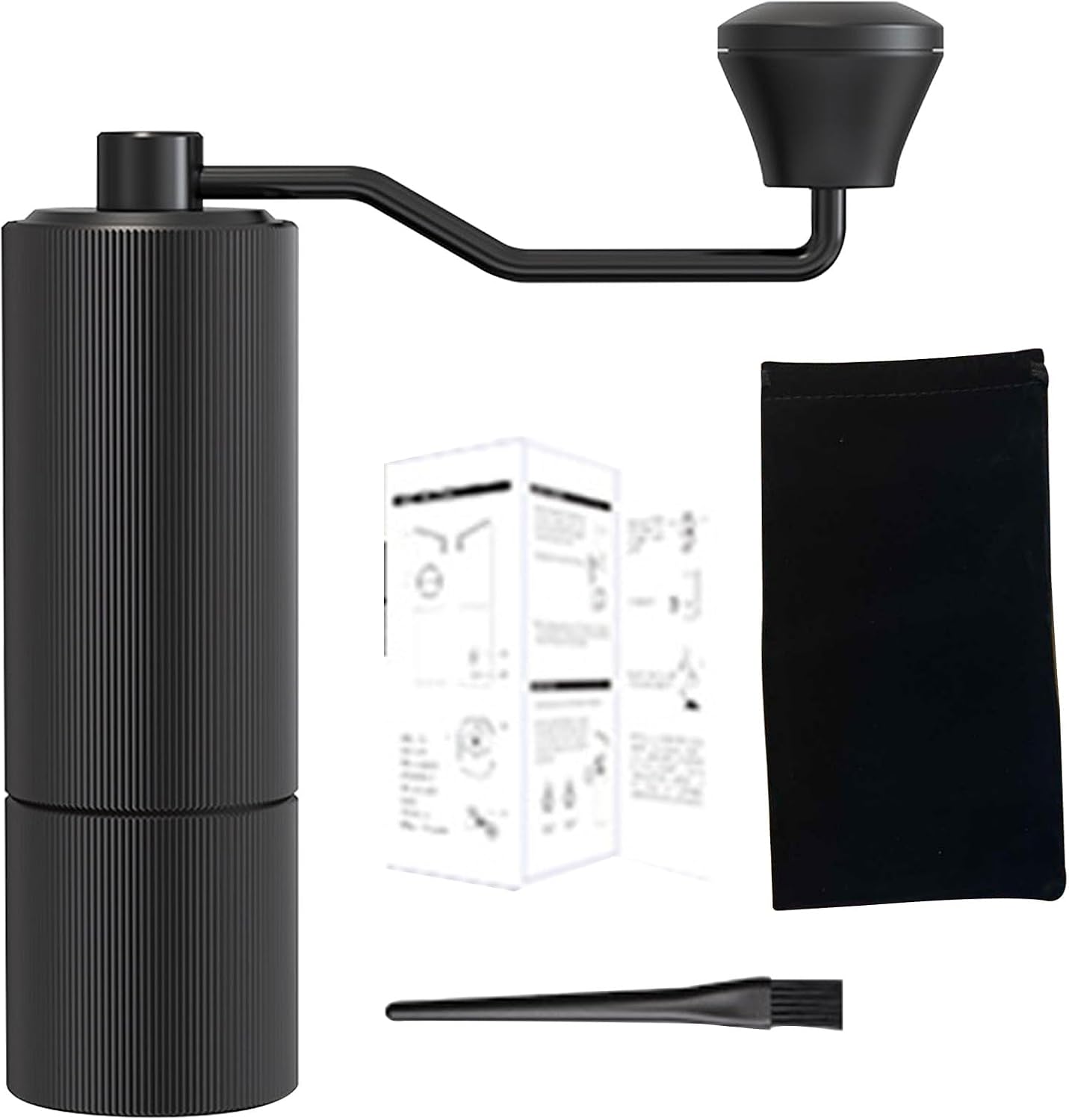 Manual Coffee Grinder with 30 Adjustable Settings Aluminum Alloy Portable Hand Crank for French Press Drip Coffee Travel Home Use