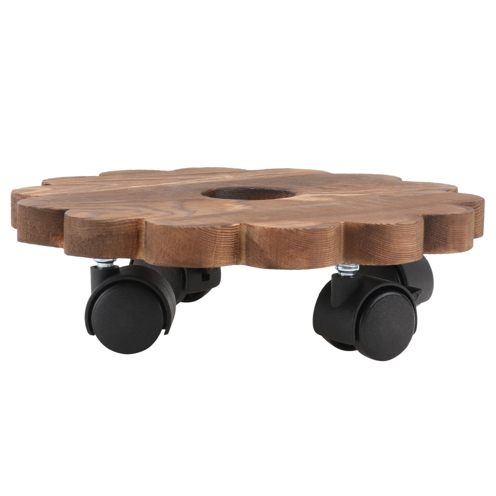 Totority Plateau roulettes pour Plantes en Bois, Support pour Pots de Fleurs Rond, Solide et Mobile, pour Bonsaï et Grands Vases, Balcon