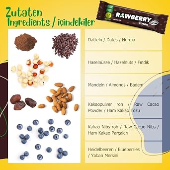 RAWBERRY COCOA (15 BAR), No Added Sugar, Vegan, Gluten Free
