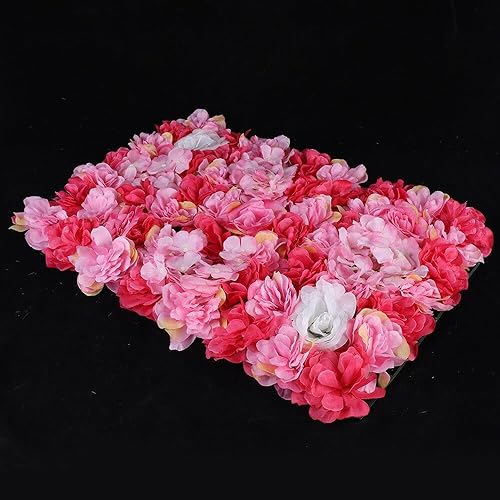 Miniatura 7 de 12 paneles de flores artificiales de rosas de seda, panel floral de terciopelo, hortensias, telón de fondo, decoración de flores para bodas,