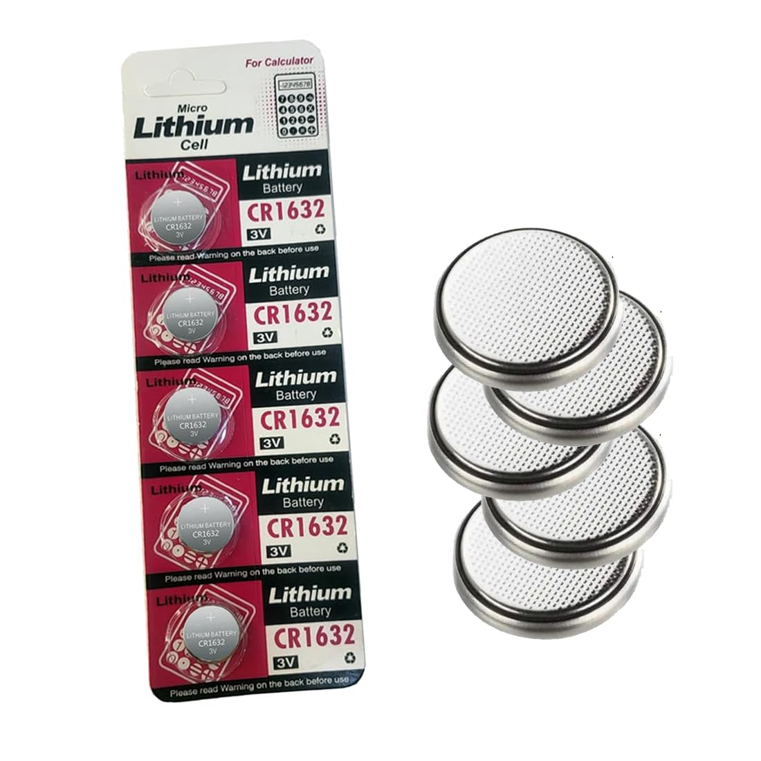 CR1632 3V Lithium Coin Cell Battery Pack of 5, Long Lasting Button Cell Battery for Car Key Remote, Calculator, Digital Thermometer, Toys, Watches, LED Lights, Electronic Devices-image-19