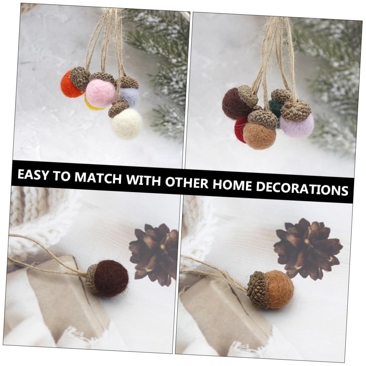 3 Set Di Pigne Per Albero Di Natale Decorazioni in Feltro Ornamenti Natalizi Decorazioni Per Matrimoni E Ragazze Per Adulti Pendenti Festivi 12 Pezzi * 3 Casuali
