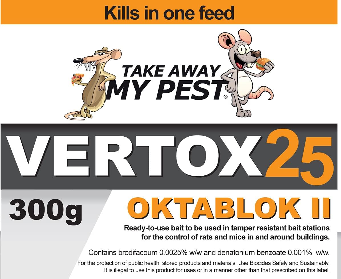 TAKE AWAY MY PEST Rat Poison/Mouse Poison VERTOX 25 OKTABLOK II ...