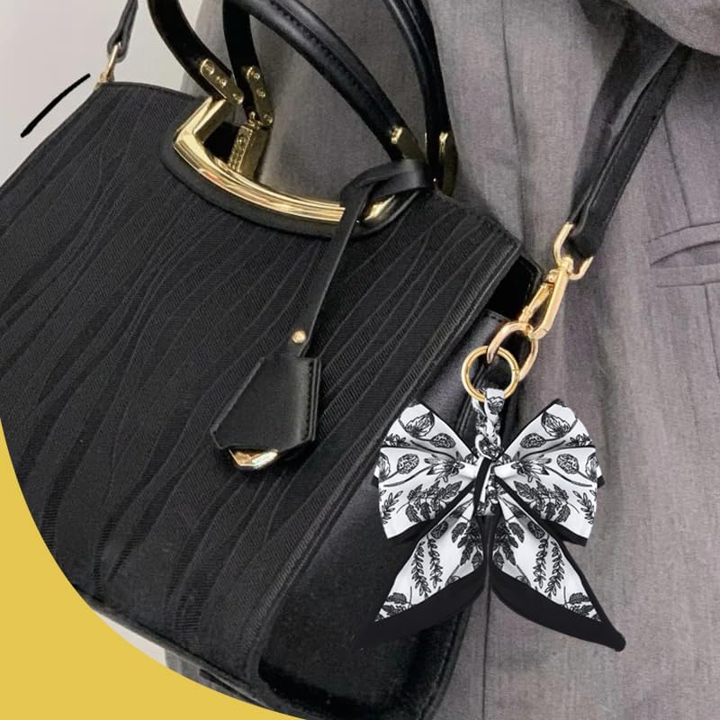Silky Satin Bow Key Chain for Women Handbags Purse Bowknot Keychain for Ladies Bag Pendant - Image 5