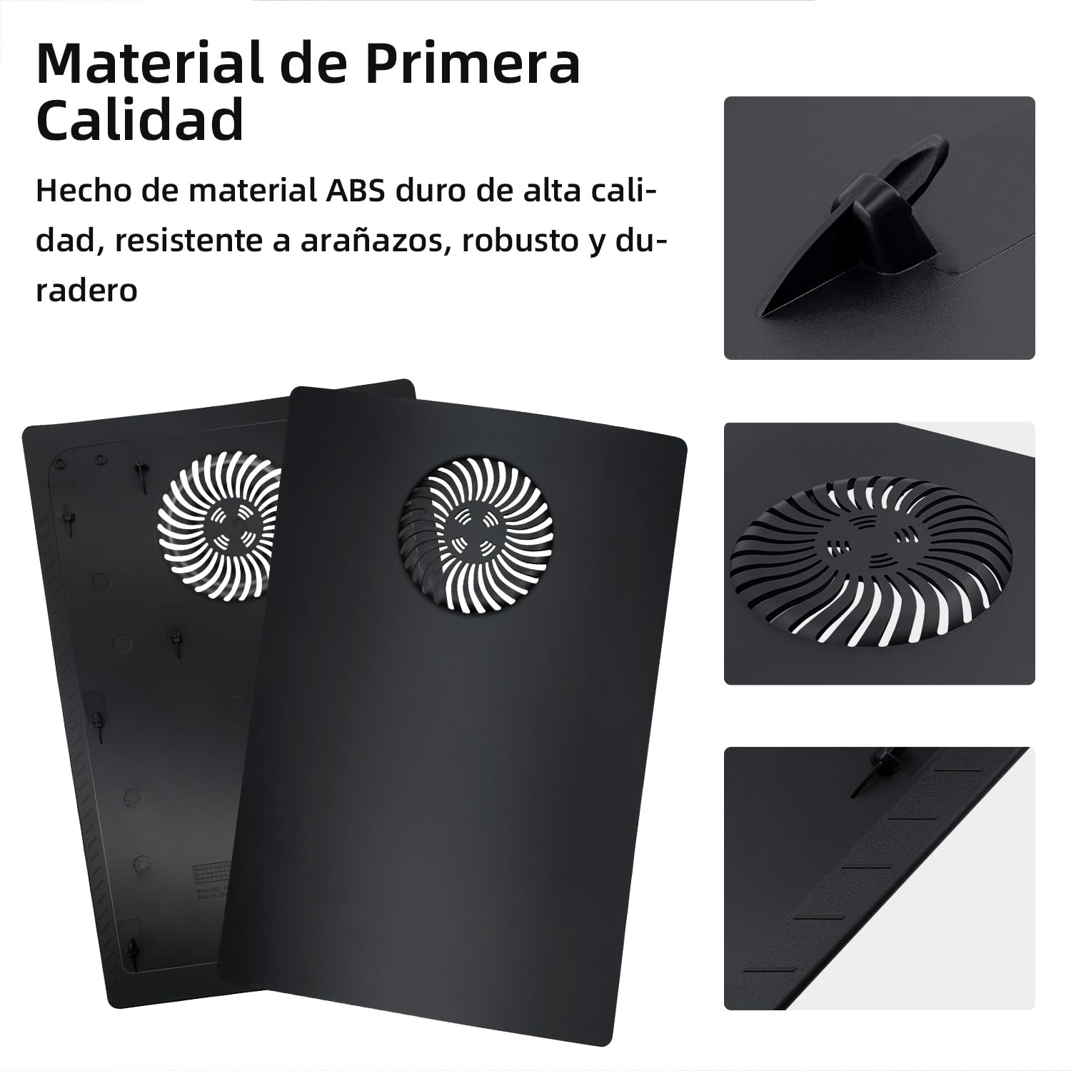 Mcbazel PS5 Consola de la Cubierta con Ranuras de Aire de refrigeración de reemplazo de la Placa Frontal para la Consola de PlayStation 5 Digital Edition- Negro(No para PS5 Slim)