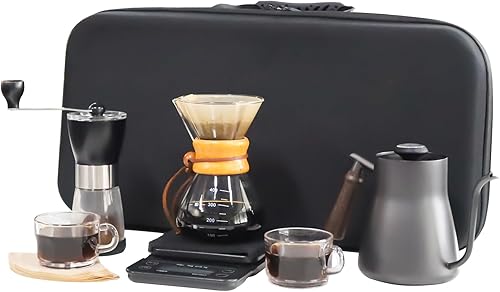 SOTECH Chemex - Cafetera portátil para verter sobre café, juego de gotero espresso americano, latte para viajes, camping, oficina, hogar, coche,