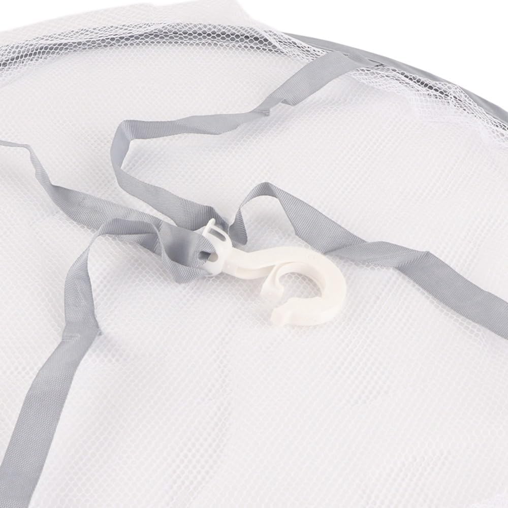 23.6 Inch Grey Fabric Hanging Dry Rack Space Saving Foldable Laundry Organizer Breathable Mesh Drying Rack for Sweaters & Shirts
