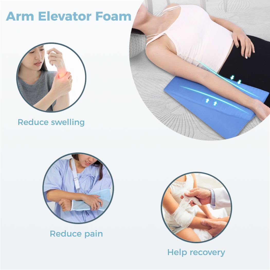 Almohada de apoyo de elevación del brazo, cuña ergonómica para dormir con esponja, cojín de codo