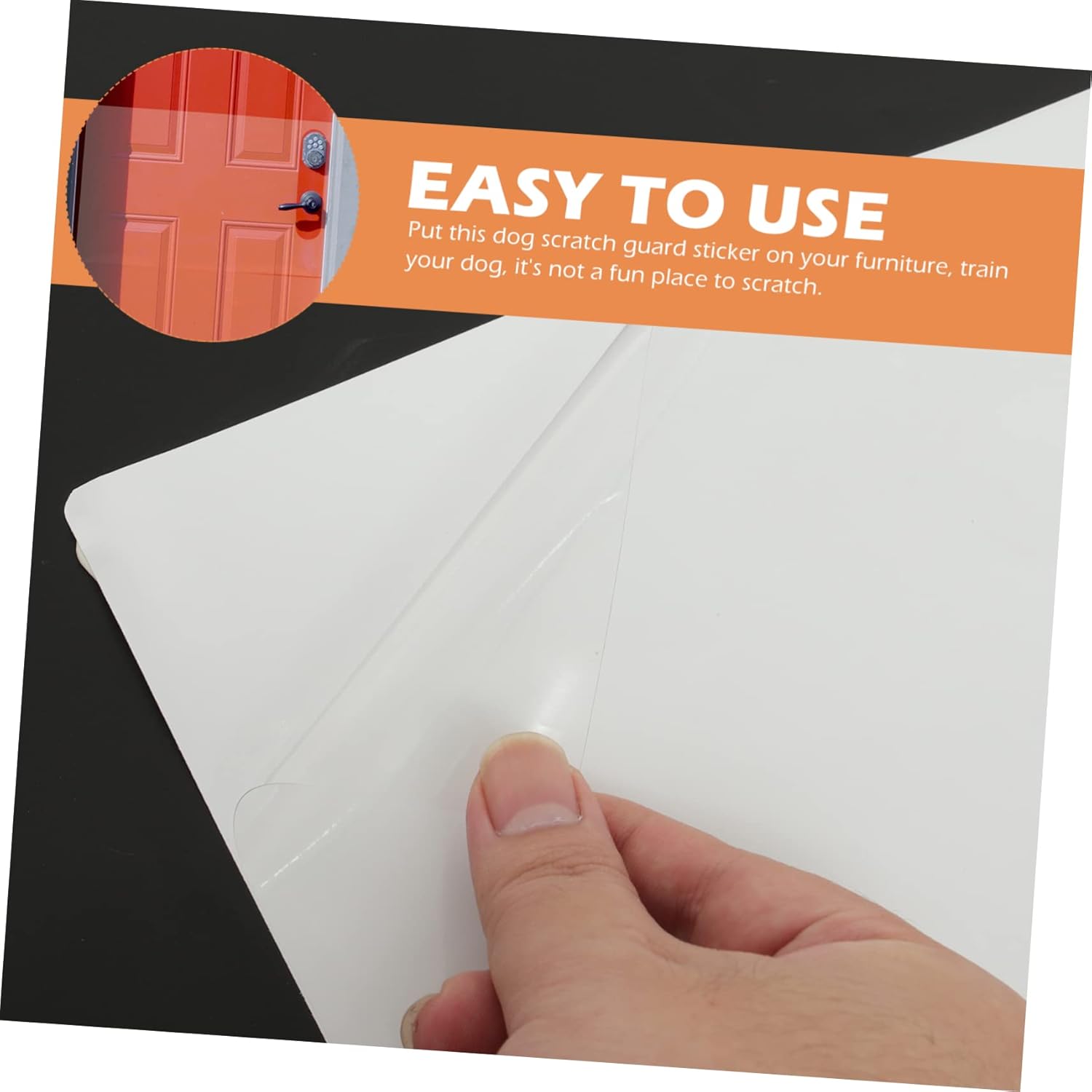 2PCS Dog Scratch Door Protector PVC Door Protection Sticker Adhesive Wear-Resistant Scratch Shield for Home Use Dog Scratching Guard