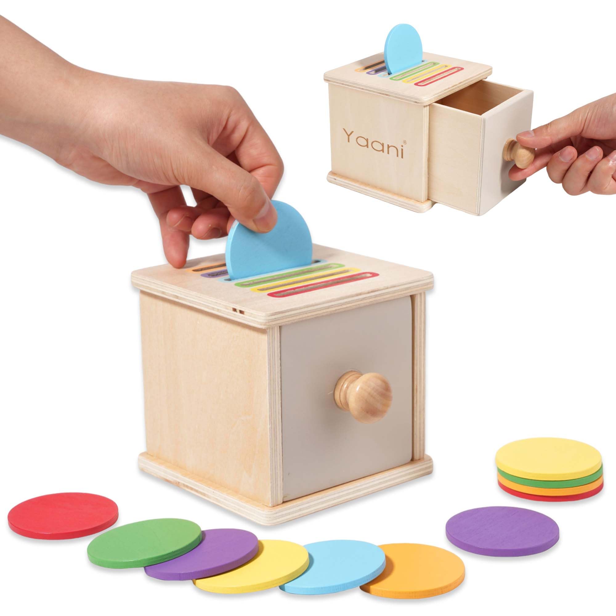 YAANI Montessori Ball Drop Box, Object Permanence Box, Montessori Toys, Baby Toy 6-12 Months, Montessori Toy, Baby Toy