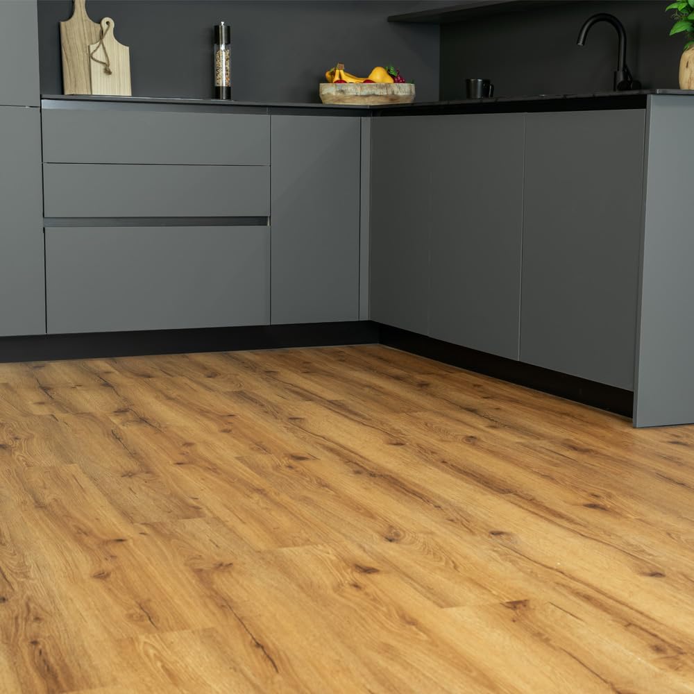 HOME DELUXE Clic Vinyl Floor con calpestio ROMIA Rovere - 20 m² | clic in vinile con isolamento acustico, pavimento in vinile con isolamento acustico, clic pavimento in vinile con isolamento