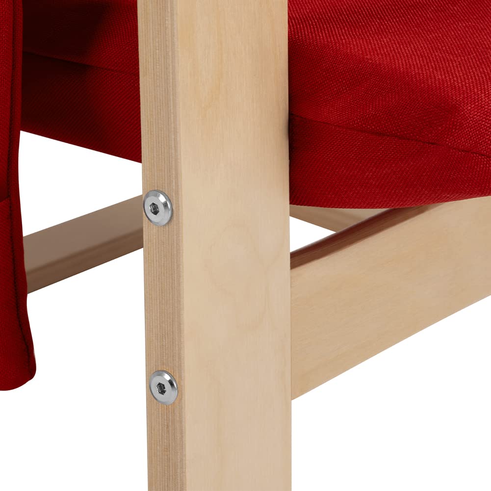 BAKAJI Silla Mecedora de Madera de Abedul con Revestimiento de algodón Acolchado de Esponja de altísima Densidad, sillón oscilante Relax con Bolsa de 2 Compartimentos y cojín, Asiento ergonómico