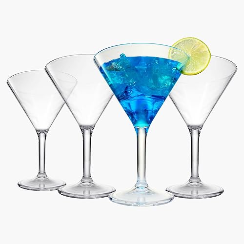 Miniatura 2 de Vasos de Martini irrompibles de cristal de plástico de estilo europeo, juego de 4 vasos de martini irrompibles acrílicos 100% Tritan, transparentes,