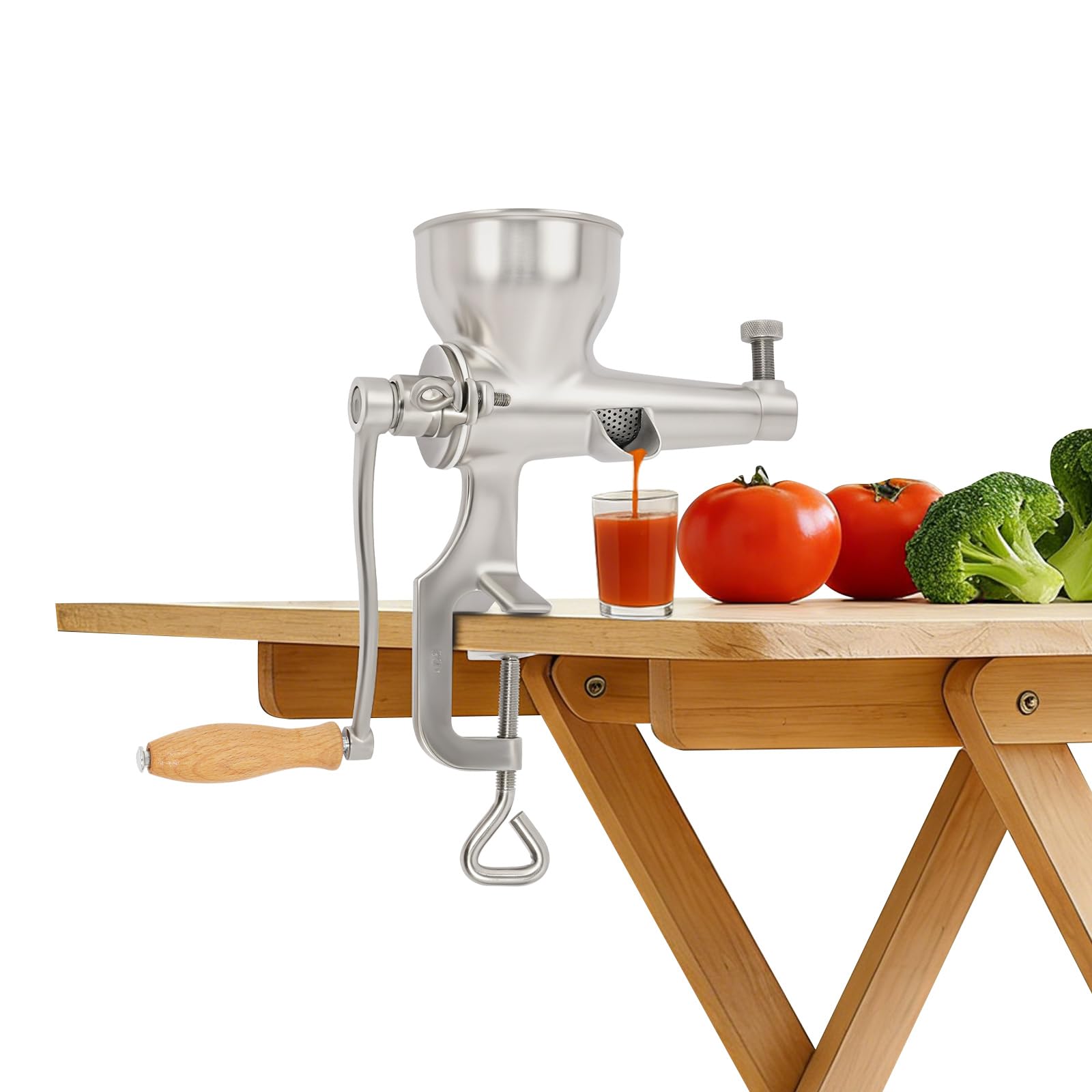 Prensa de cítricos manual, extractor de jugos de frutas y verduras, prensa de jugo inoxidable 304, hogar y restaurante, antideslizante, borde liso, plata
