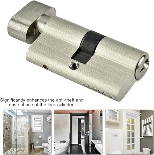 Miniatura 4 de Cerradura de puerta antirrobo Cilindro de cobre único cilindro abierto con llaves, fuerte resistencia y a prueba de óxido, adecuado para puertas de