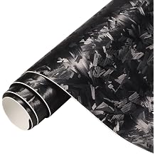 Blueshyhall Car Film Forged Carbon Matt Car Wrapping Film Camouflage Black Matt Carbon Vinyl Matt Tuning Film with Air Channels for Outdoor Indoor Car Bicycle Motorcycle ATV 50 x 152 cm