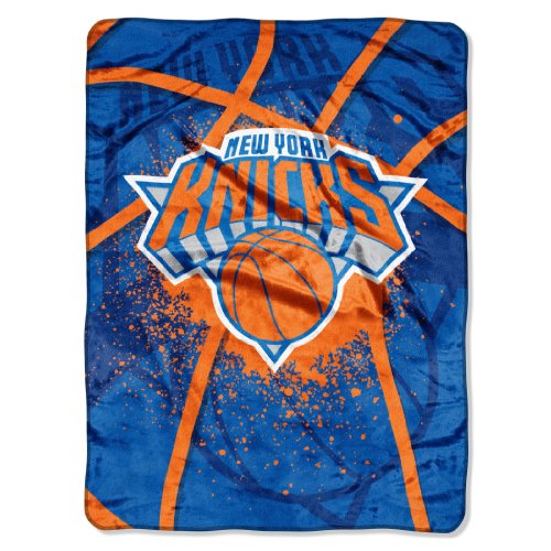Northwest NBA New York Knicks Unisex-Adult Raschel Throw Blanket, 60" x 80", Shadow Play