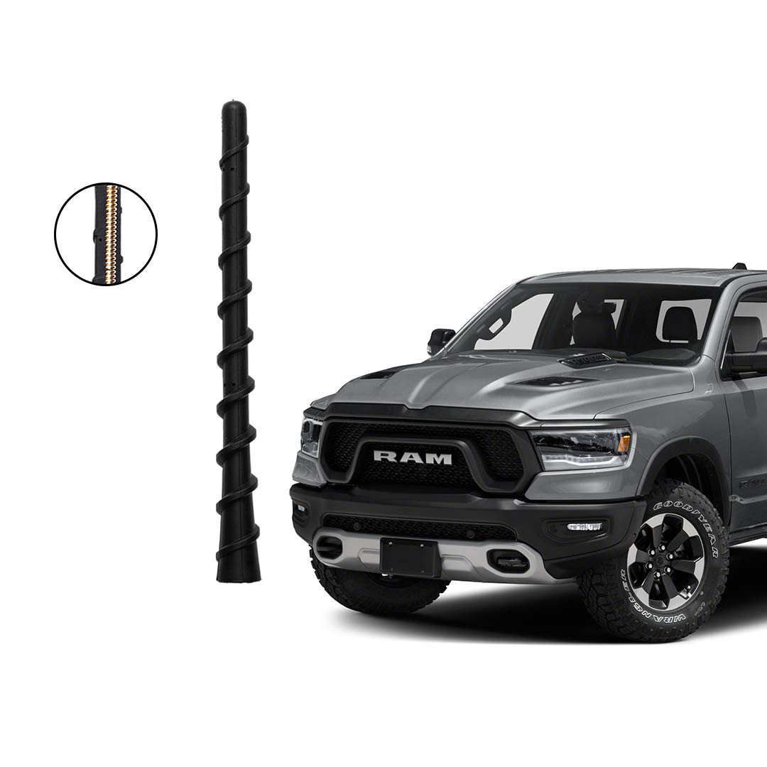 AMFRNE7 inch Flexible Rubber Short Antenna Compatible with Dodge RAM 1500 2500 3500 Pickup Trucks 2009-2020 Custom Radio AM FM Antenna Mast