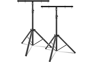 2 Pcs DJ Light Stand w/ T-Bar Height Adjustable 35-63 Inches Heavy...