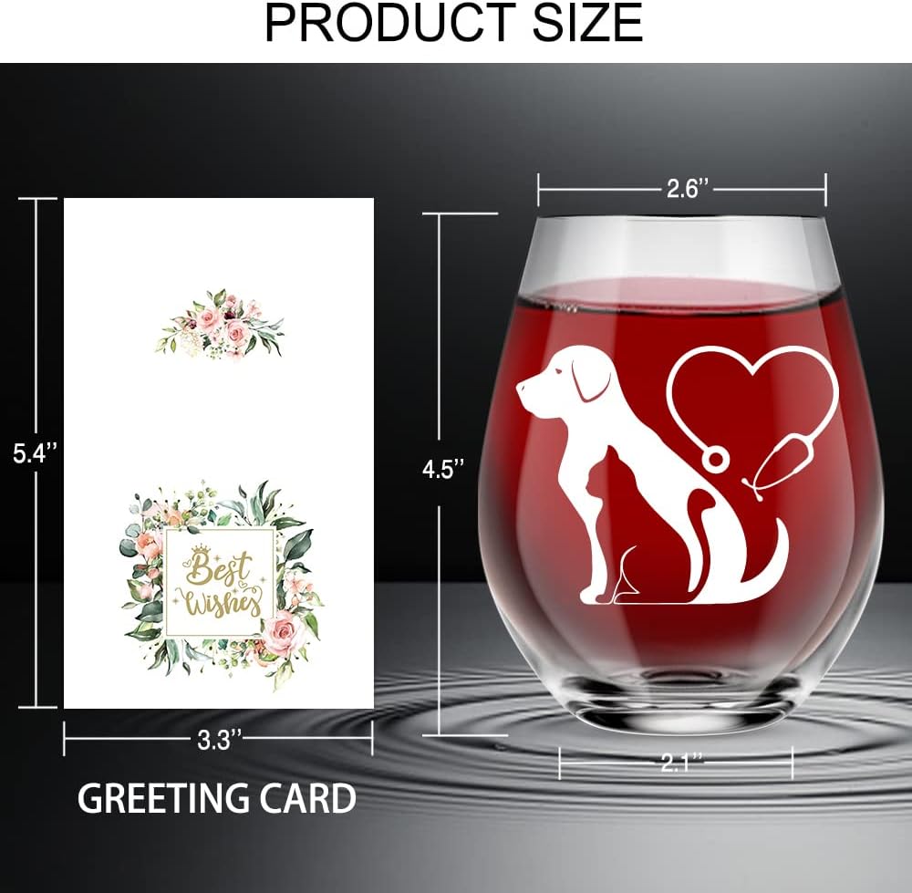 AGMDESIGN Funny Good Day Bad Day Don't Even Ask Veterinarian Wine Glass Gift Box, Double sided Wine Glass, Gift for Veterinarian Assistant Veterinary Technician Coworkers Animal Lover Graduation - Image 3