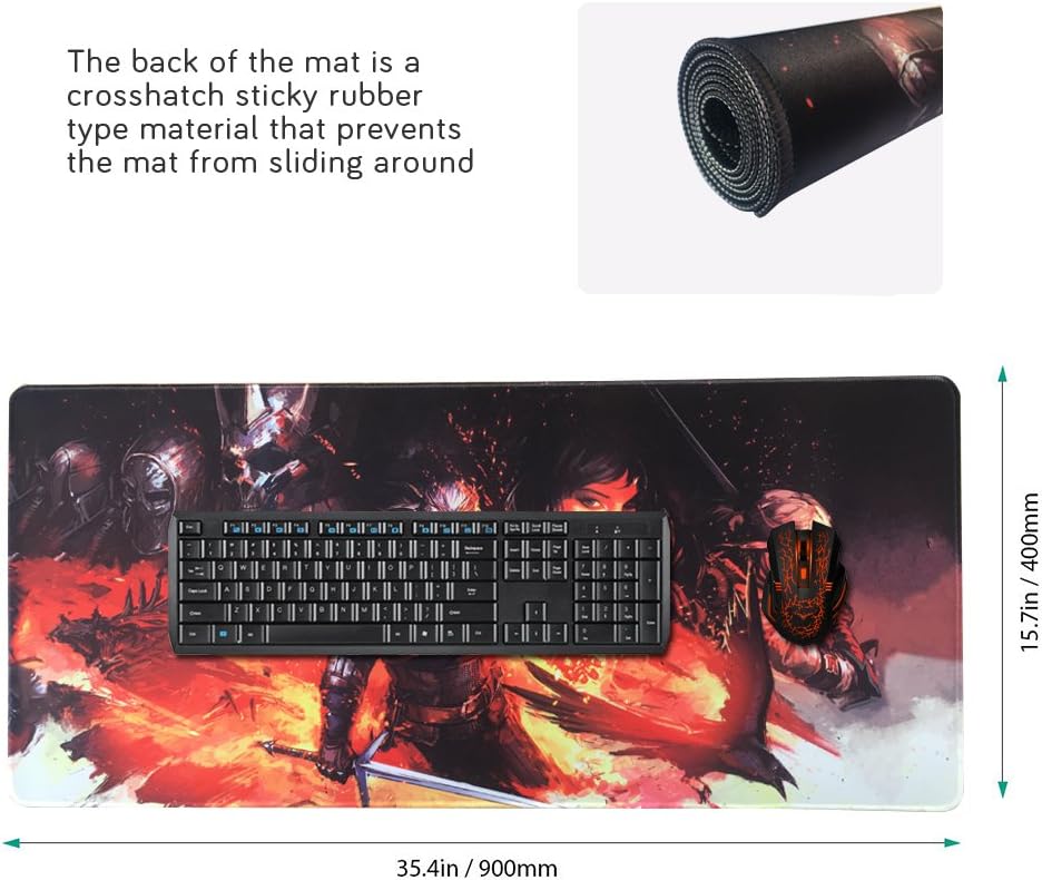 Cmhoo Desk Mouse Pad Extended XXL & Large Gaming Mat Protector Stickers 35.4 x 15.7 (90x40 wushi3)