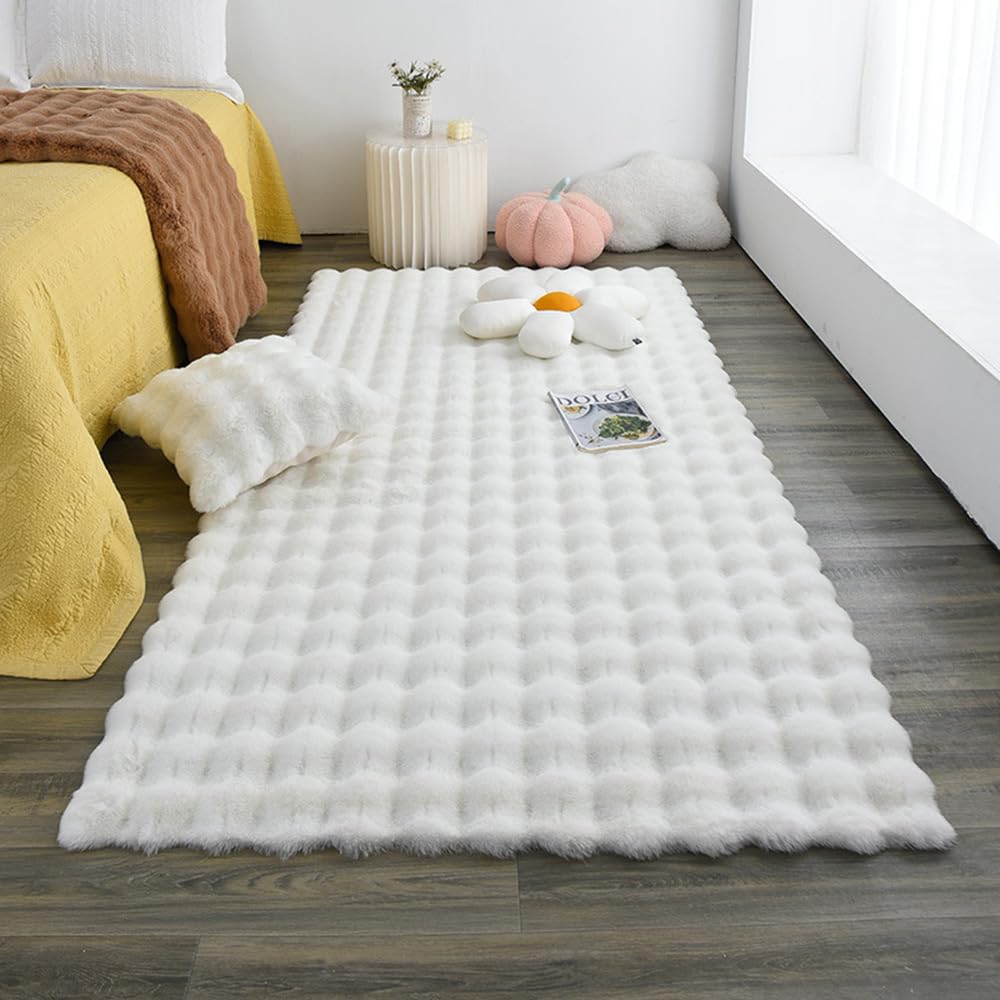 Tapis de salon en velours bubble pour descente de lit cocooning chic