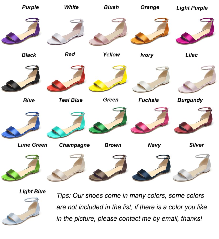 Damen Satin Riemchensandalen Flache Hochzeitsschuhe Offener Zehen Flache Braut Party Strandsandalen