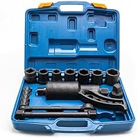 Vista 3 de Juego de multiplicadores de par de servicio pesado, llave y tuerca de orejeta, removedor con 8 enchufes nuevo