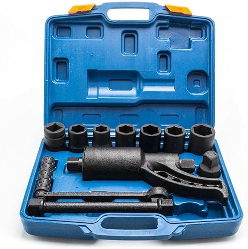 Miniatura 3 de Juego de multiplicadores de par de servicio pesado, llave y tuerca de orejeta, removedor con 8 enchufes nuevo