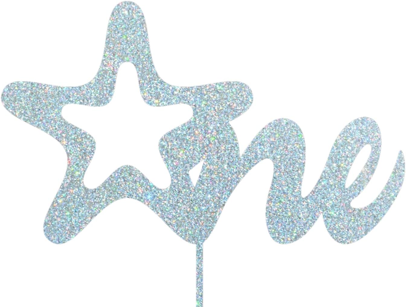 First Birthday Cake Topper Personalized - Rainbow Glitter Custom Topper - 1st Birthday Topper - Customize Cake Topper - One Year Cake Topper