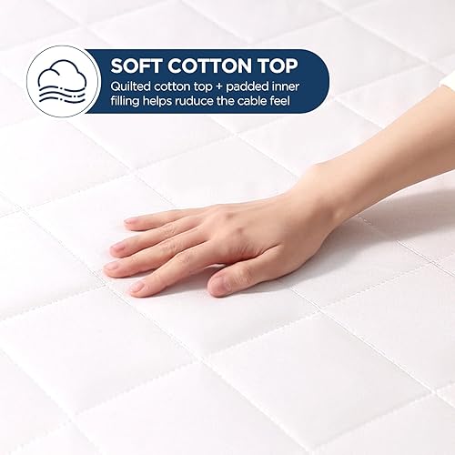 Miniatura 7 de Westinghouse Cubrecolchón térmico tamaño King, calentador de cama eléctrico acolchado de lujo con 10 ajustes de calor, doble control y 1-12 horas de