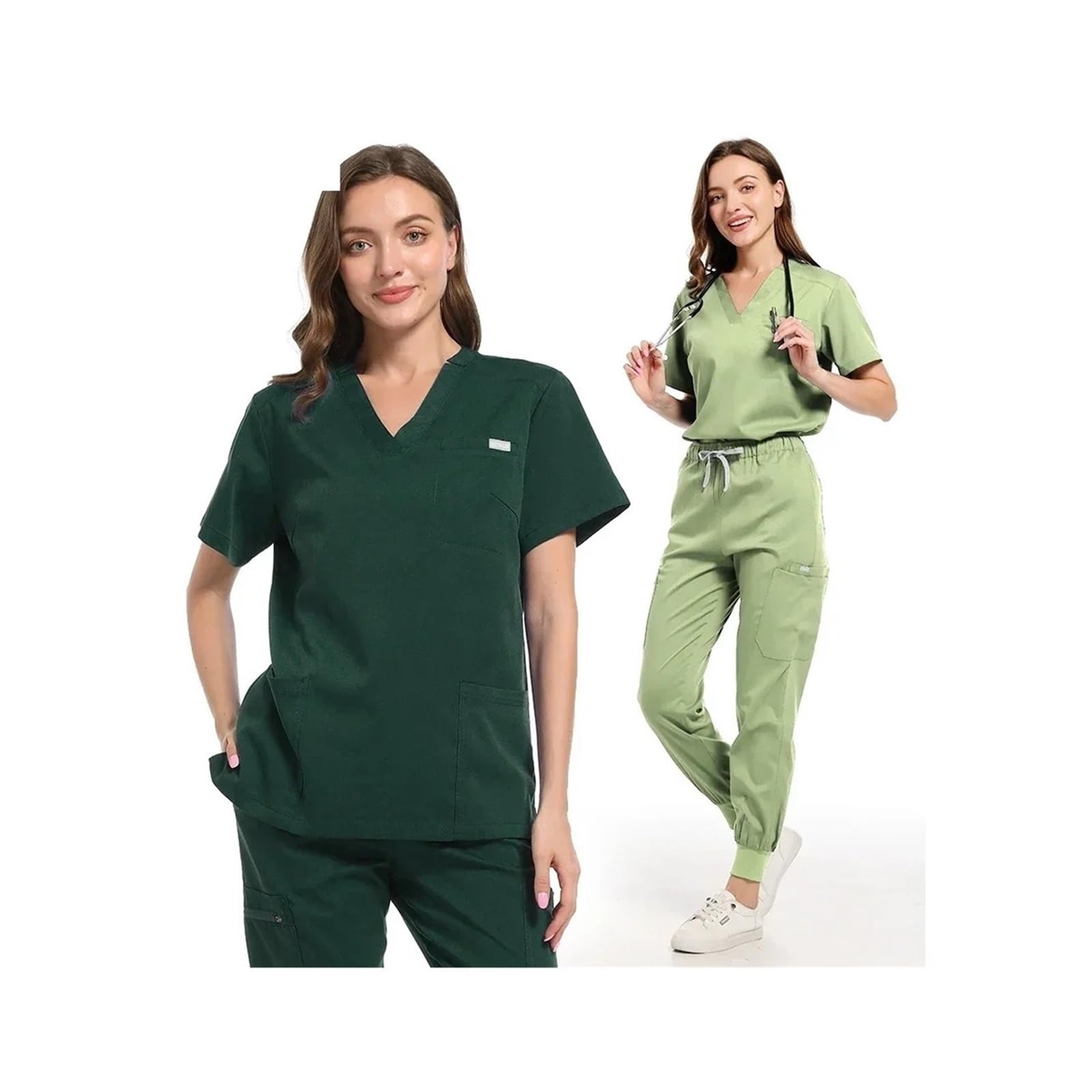 Divisa Da Infermiera Scrub uniforme da sala operatoria Scrub da lavoro ospedaliero Set Forniture mediche Tuta da lavoro for chirurgia dentale da infermiere Per Cosmetologia E Assistenza Sanitaria(Burg