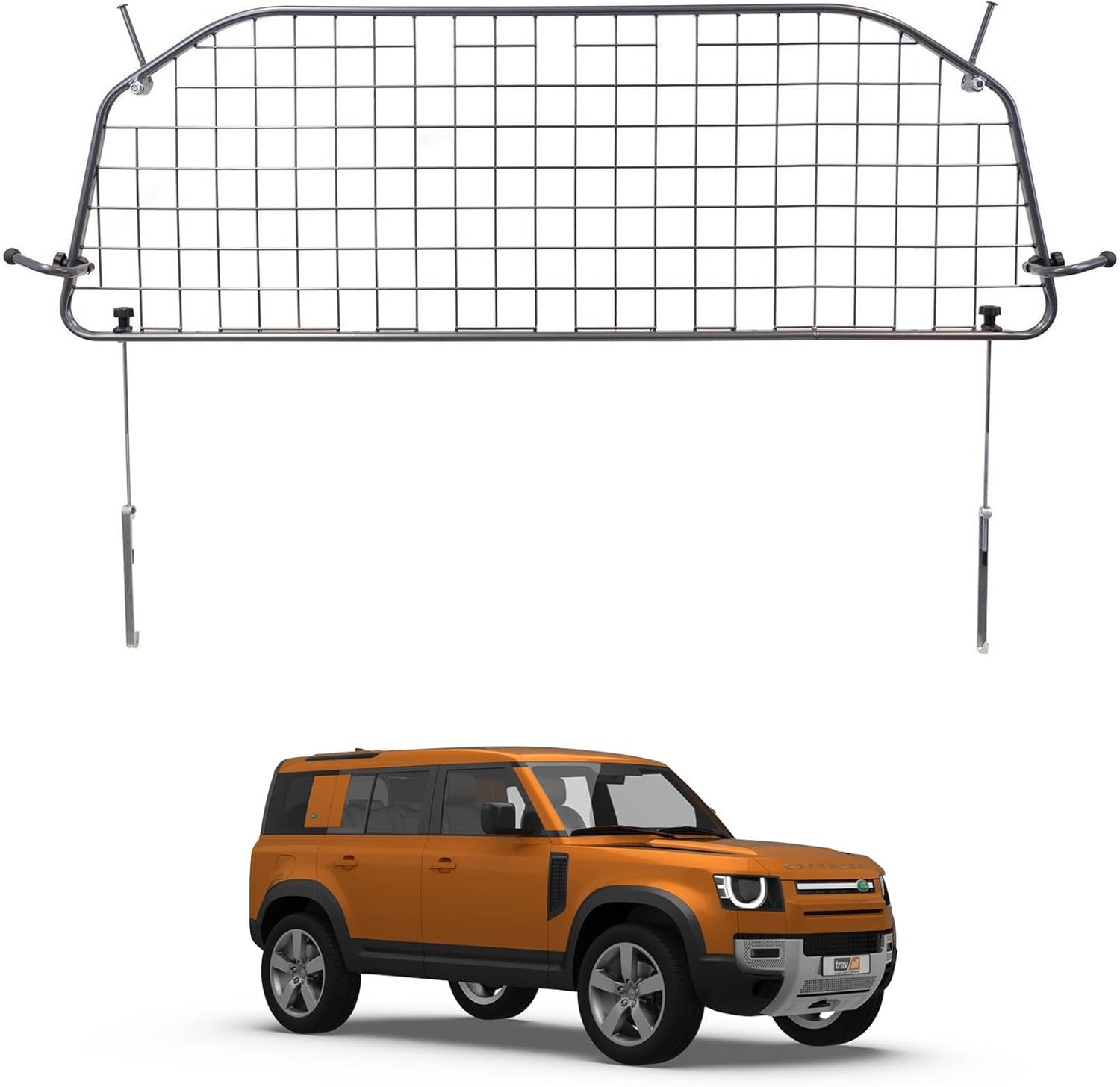 TRAVALL Compatible with Land Rover Defender (2020+) Dog Car Barrier Guard Custom Fit Heavy Duty Steel Mesh Trunk Divider Safety Travel Premium Luggage Cargo Barrier Backseat Protection