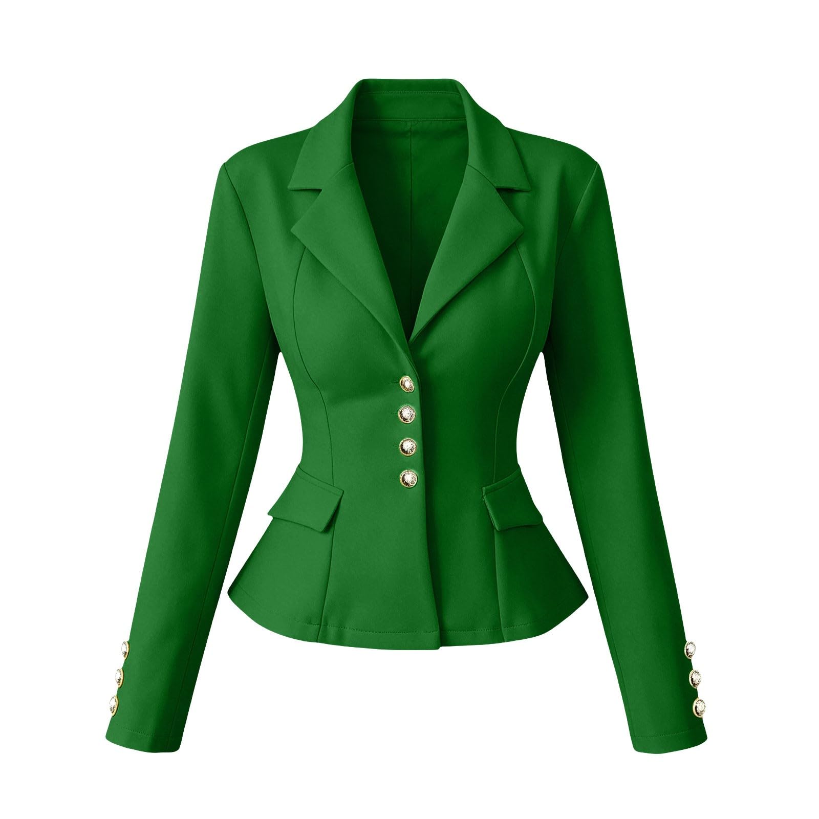 Veste Blazer Femme Chic et Elegant 2026 Oversize Grande Taille Blazers Classique Couleur Unie Bouton Revers Manteau Poches Pratiques pour Bureau et Travail