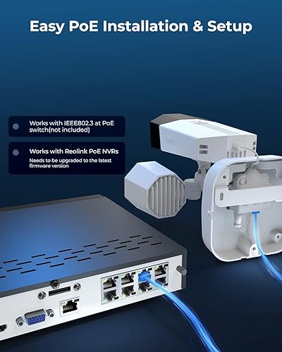 Miniatura 6 de REOLINK Duo Floodlight PoE, cámara de seguridad de doble lente 4K, cámara IP PoE para exteriores con ángulo ultra amplio de 180, reflector de 1800