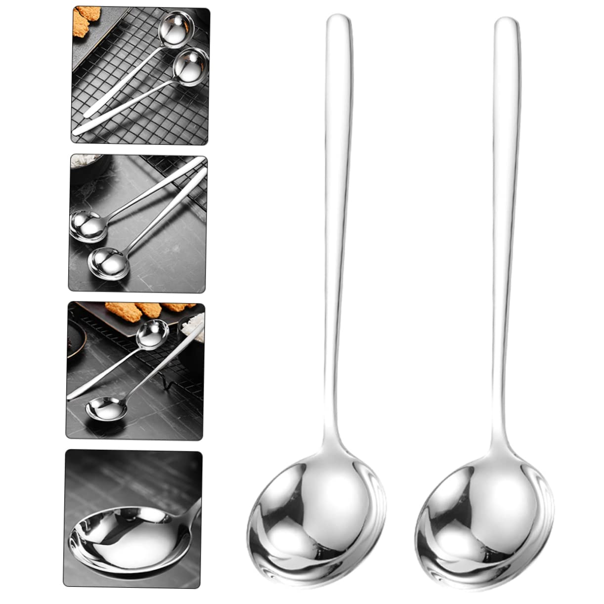 Amosfun 6 Pz Cucchiaio in Acciaio Inossidabile Cucchiaio Di Riso Da Minestra Multifunzione Di Porridge Paletta Da Tè Cucchiai Da Mestolo Cucchiai Per Mescolare Silver