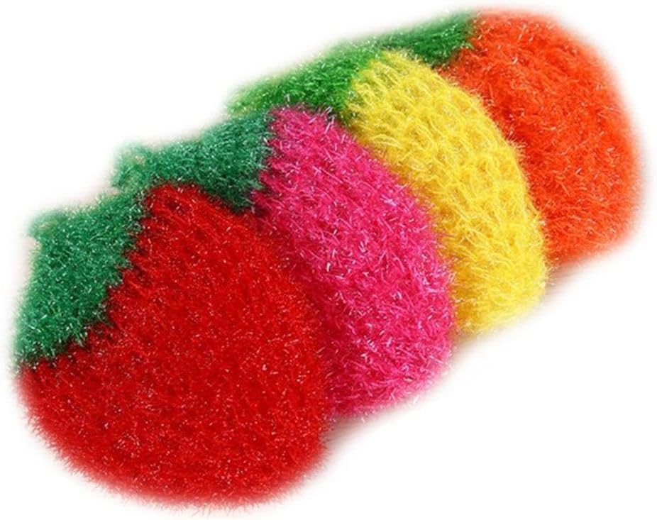 Image of 1 Pc Strawberry Colorful Scrubber, Non-Scratch Dish Scrubber, Household Cleaning Pad Scrubber Sponge, Non-Scratch Scrubber Cleaning Tools (Rose Red)