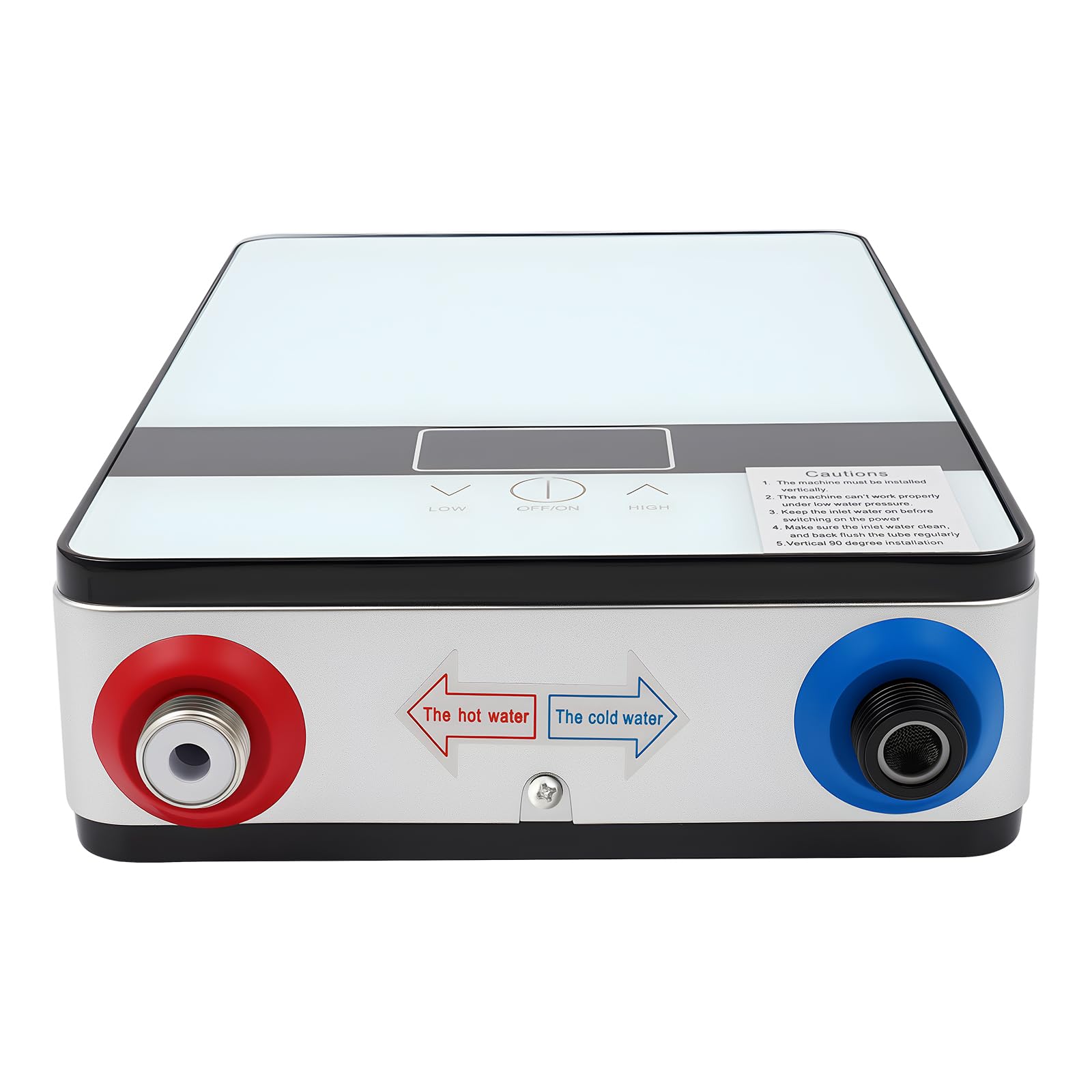 Chauffe-eau électrique instantané avec douchette à main - Chauffe-eau électrique pour salle de bain douche - 18,6 x 5,7 x 27,7 cm - 6500 W - Blanc
