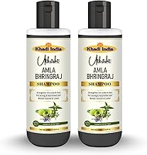 Khadi Amla & Bhringraj Shampoo for Hair Fall Control, Stronger Roots & Smooth Shine | Herbal Anti-Hair Fall Shampoo for Men & Women – 420Ml (Pack of 2)