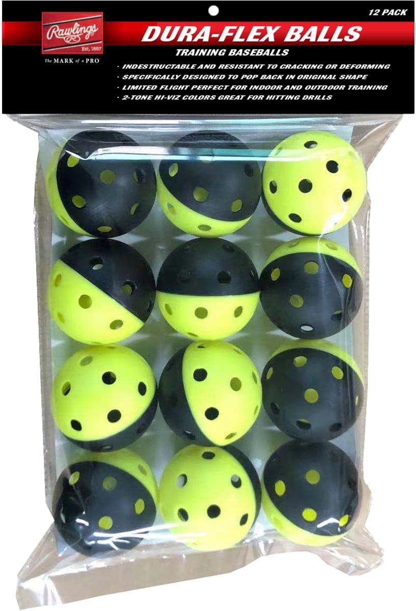Rawlings DURA-Flex Training Balls | Baseball/Softball Limited Flight for Indoor/Outdoor Use | 6 & 12-Pack Options