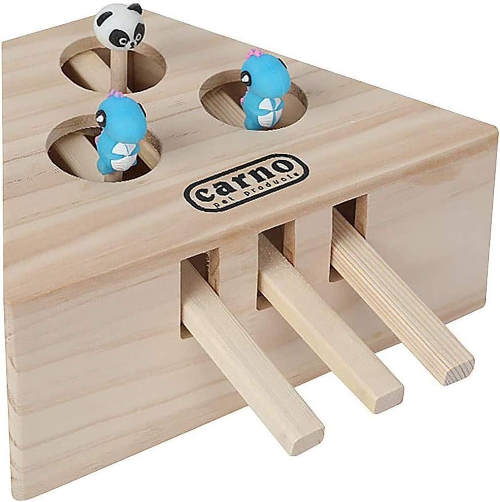 LDDPP Wood Cat Hit Gophers Toys Interactive Catch Mouse Game Tease Cat Toys Wood