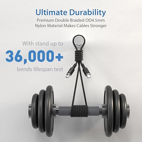 Miniatura 9 de SOOPII Cable USB C a USB C de 100 W PD 10 pies Cable tipo C con indicador LED inteligente para lPhone 1515 Pro15 Plus15 Pro Max, lPad AirlPad Pro,