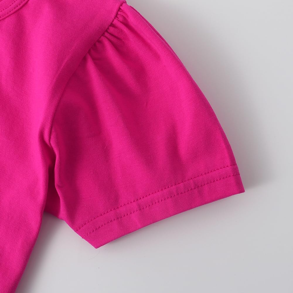 Noomelfish Girls Ruffle Heart T-Shirts Cute Short Sleeve Tee Tops (3-12 Years) - Image 4