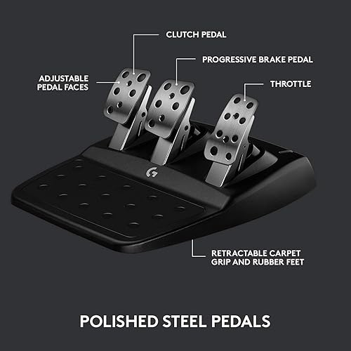 Miniatura 7 de Logitech G 923 - Volante de carreras y pedales para Xbox XS Xbox One y PC con TRUEFORCE hasta 1000Hz de respuesta de fuerza pedal sensible control