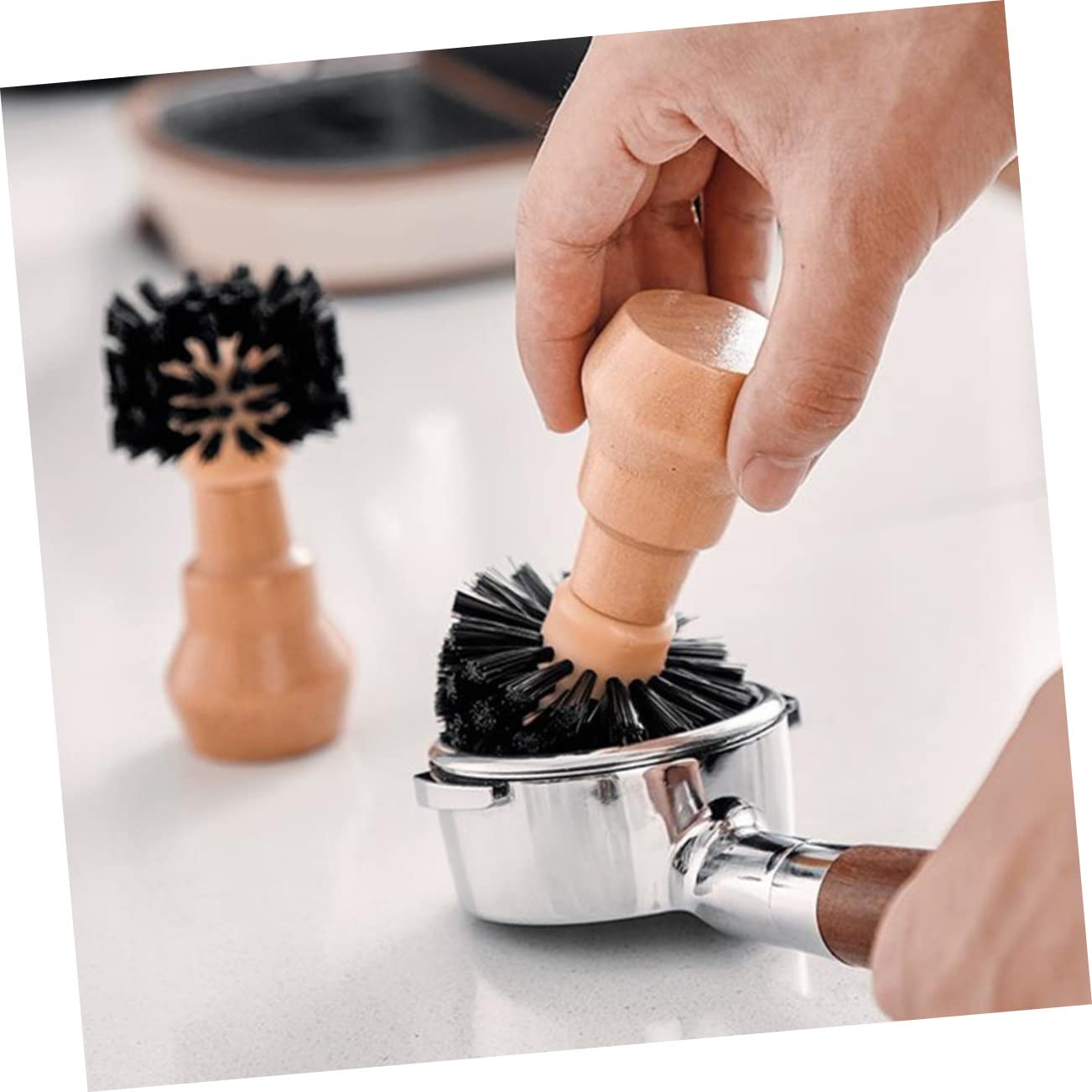 Amosfun 3 Piezas cepillo para polvo de café cepillo de espresso portátil cepillo de limpieza herramienta concentrado de café maquina de cafe cepillo de café portátil accesorio de café