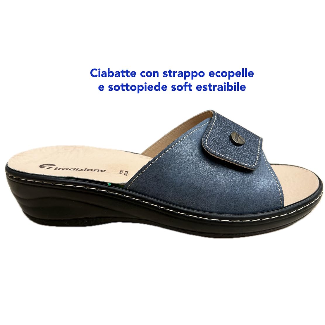 Chanclas sanitarias mujer de empeine ecopiel brillante Melany cómodas plantilla extraíble recubierta piel auténtica